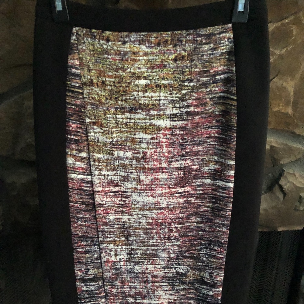 BCBG MaxAzria Grayce Pencil Skirt Black Multi-Color New Size 2